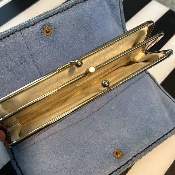 Vintage Blue Suede Wallet - Picture 7 of 9